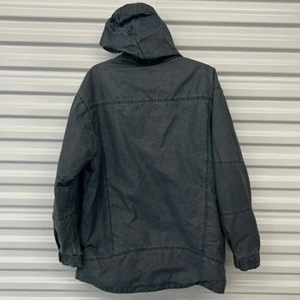 The Territory Ahead Field Barn Jacket Coat‎ Hooded Pigment Dyed Blue L